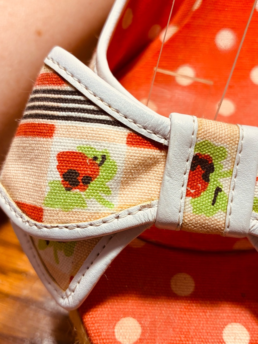 Y2K Vintage Betseyville Cherry Print Bow Slingback Espadrille Wedges Size 8.5 - Picture 13 of 13